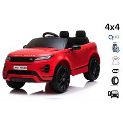 Electric Ride-On Range Rover EVOQUE, Red, Single Leatherette Seat, MP3 Player with USB Input, 4x4 Drive, 12V10Ah Battery, EVA Wheels, Suspension Axles, Key start, 2.4 GHz Bluetooth Remote Control, Licensed