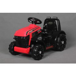 Electric Tractor FARMER, red, rear-wheel drive, 6V battery, Plastic wheels, wide seat, 20W Motor, Single seater, Steering wheel control, LED Lights