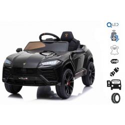 Electric Ride on Car Lamborghini URUS, Black, Original Licensed, Battery Powered, Opening doors, 2x Engine, 12 V Battery, 2.4 Ghz remote control, Soft EVA wheels, Suspension, Smooth start