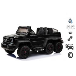 Electric Ride-On Toy Car Mercedes-Benz G63 6X6, MP3 Player, 2.4Ghz, 12V14AH, Removable Battery Box, 4 X MOTOR, Remote Control, Double Leather Seat, EVA Wheels, FM Radio, Servomotor, Two pedals, Black