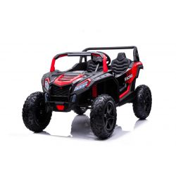 Electric Ride-On Toy Car UTV XXL 24V, Red, two-seats in leather, Brake discs, powerful engine with a differential, LED lights, Inflatable rubber wheels with rear suspension, MP3 Player with USB and Bluetooth, Adjustable Steering Wheel