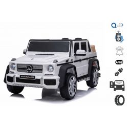 Electric Ride on Car Mercedes G650 MAYBACH, White, Original Licence, 12V Battery Powered, Opening doors, 2 x 25W Engine, 2.4 Ghz remote control, Soft EVA wheels, Suspension, Soft start, MP3 Player with USB/SD input
