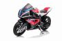 Electric Motorbike BMW HP4 RACE 12V, Licensed,  red, 12V battery, EVA soft wheels, 2 x 35W Engines, Suspension, Metal frame, Metal fork, Auxiliary wheels