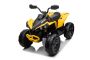 Can-am Renegade electric Ride-on quad, yellow, single seater, front and rear suspension, LED lights, 12V battery, 2 x 35W Engines, soft EVA wheels, MP3 player with USB/AUX input, Licensed