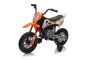 Electric Ride-on MOTOCROSS, Orange, 12V battery, EVA soft wheels, Leather seat, 2 x 25W Engine, Suspension, Metal frame, MP3 Player with Bluetooth, auxiliary wheels