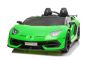 Electric Ride on Car Lamborghini Aventador 24V for two users, Green Paint, MP4 Player, Leatherette Seats, Vertical opening doors, 2 x 45W Engine, 24V Battery, 2.4 Ghz RC,  Soft EVA wheels, Suspension, Soft start, Original Licenced