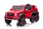 Electric Ride-on car Mercedes-Benz G63 AMG 6X6, Single seater, red, 6 Wheels with independent suspension, Drive 2 x 45W Engines, 12V10AH Battery, Plastic wheels and seat, Remote control, Licensed