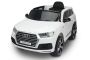 Electric Ride on Car Audi Q7 Quattro New, White, Original Licensed, Battery Powered, Opening Doors, Single Seat, 2x Engine, 12 V Battery, 2.4 Ghz remote control, Soft EVA wheels, Smooth start