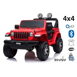 Electric Ride-On JEEP Wrangler, Red, Double Leather Seat, Radio with  Bluetooth and USB Input, 4x4 Drive, 12V10Ah Battery, EVA Wheels, Suspension  Axles,  GHz Remote Control, Licensed