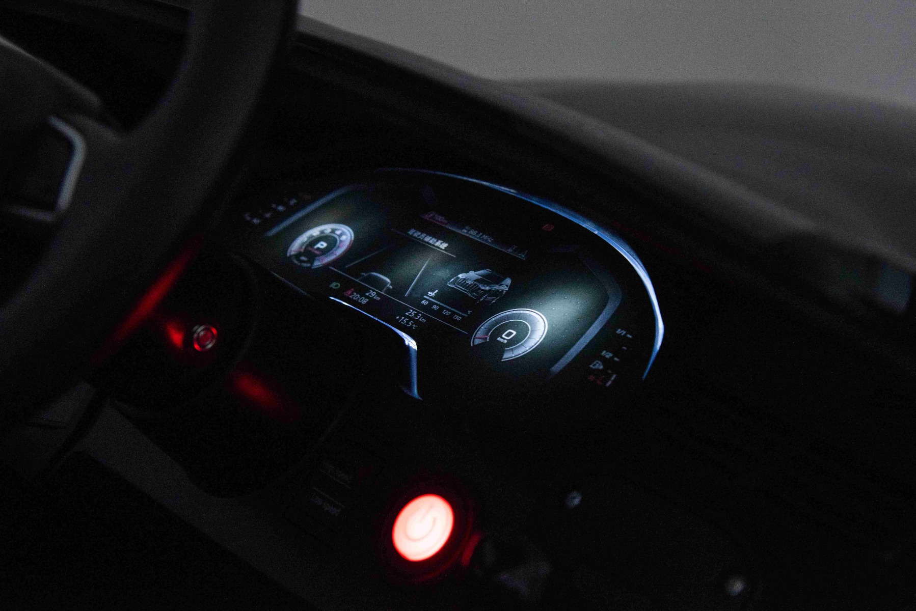 Illuminated dashboard and start button