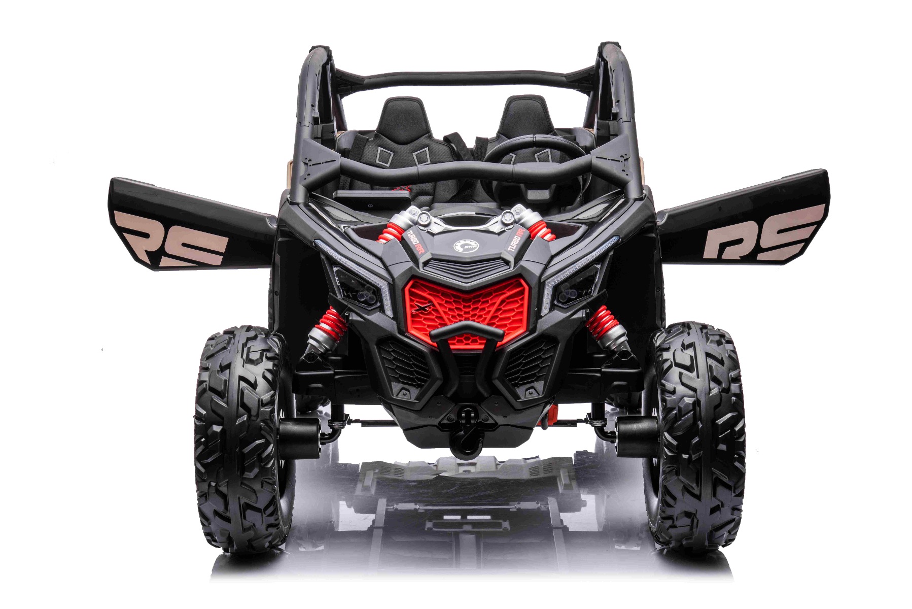 Super Quad elettrico Maverick per Bambini 12V doppio motore Full optional  con Ammortozzatori Bianco Nero/rosso