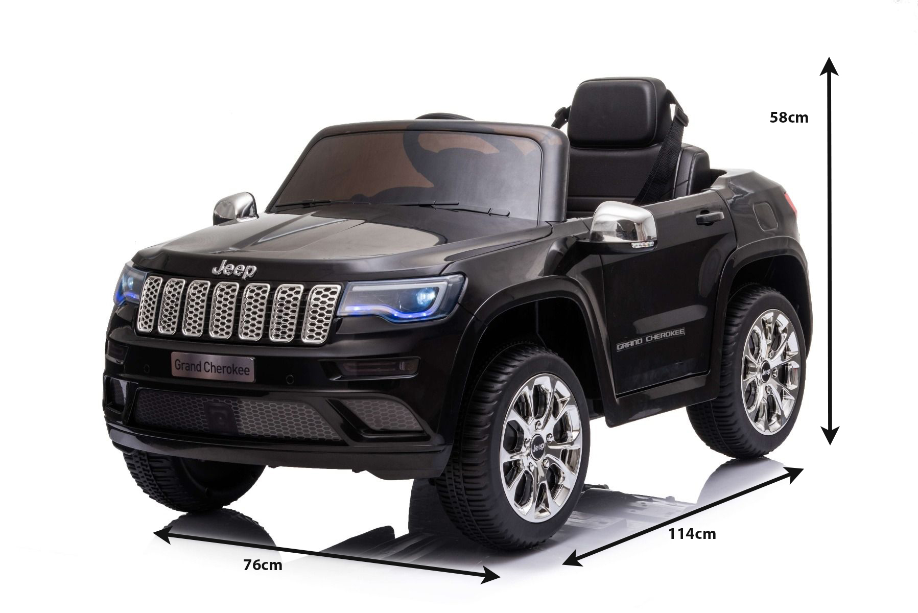 Open Doors Leather Seat Black Plastic Wheels Licensed Toy Truck with MP3 Music Big Ride On Car with Remote Control Horn 12V Kids Electric Car 