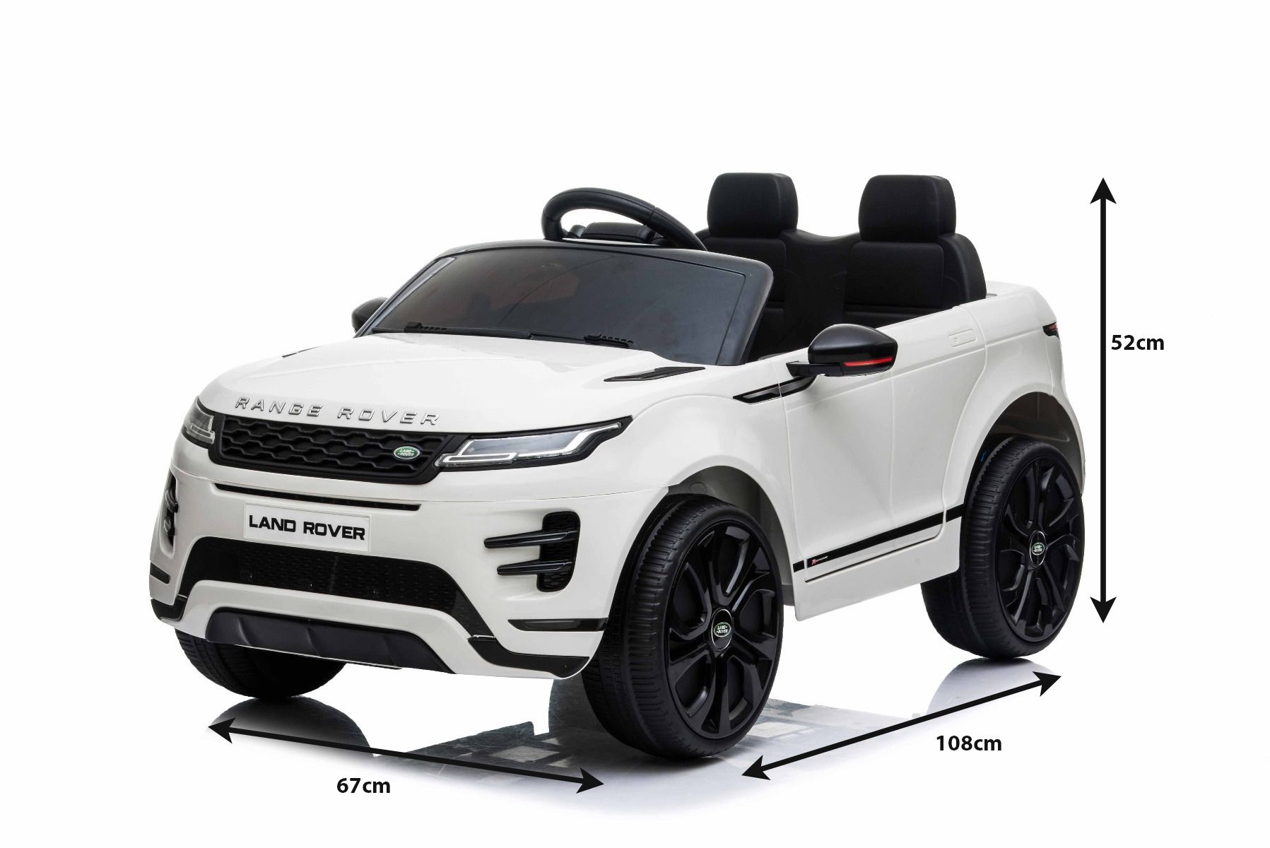 ik klaag Extractie Doelwit Electric Ride-On Range Rover EVOQUE, White, Double Leather Seat, MP3 Player  with USB Input, 4x4 Drive, 12V10Ah Battery, EVA Wheels, Suspension Axles,  Key start, 2.4 GHz Bluetooth Remote Control, Licensed