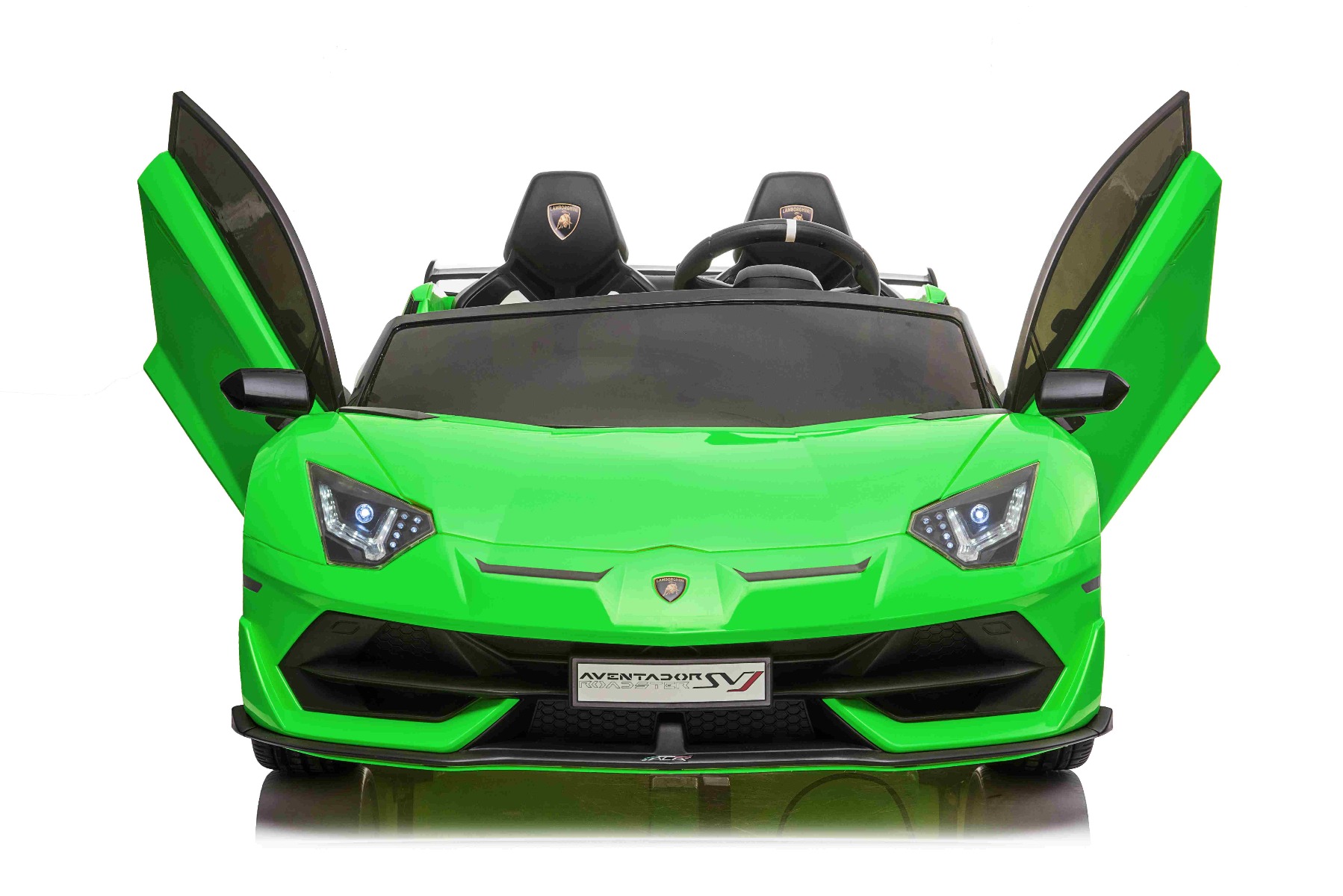 Lamborghini aventador svj verte pour enfant - voiture électrique 2 places 2  x 12v - pack luxe