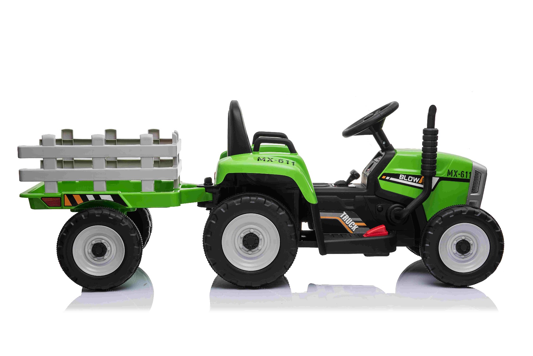 Kinder Elektro 12V Traktor mit Anhänger grün LED Sound etc. Neu & Ovp!! 
